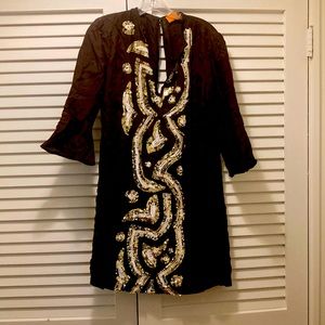 Tory Burch dark brown sequined pool cover up